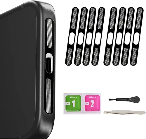 Vista 8 de Protector de polvo de altavoz de metal de alta calidad para iPhone 16 Pro, cubierta de malla antipolvo, sin silenciamiento de sonido, evita costosas
