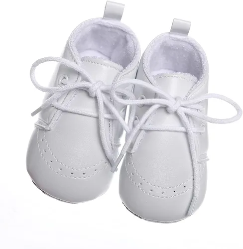 Vista 10 de Booulfi Conjunto de botines para bebé recién nacido para bautizo, bautizo, zapatos y calcetines