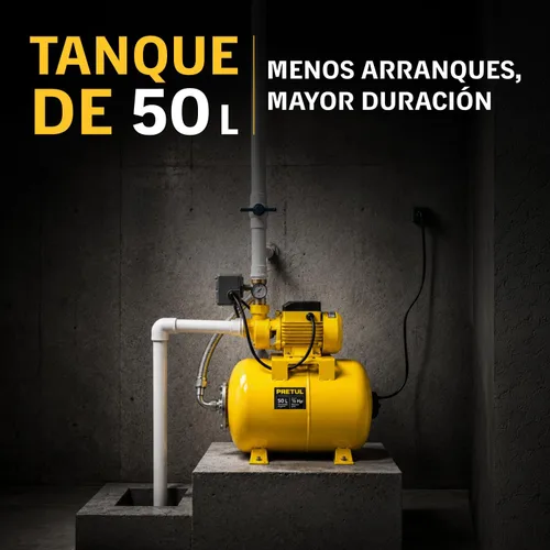 Vista 3 de Bomba de aire 1/2 HP, 50 litros Pretul