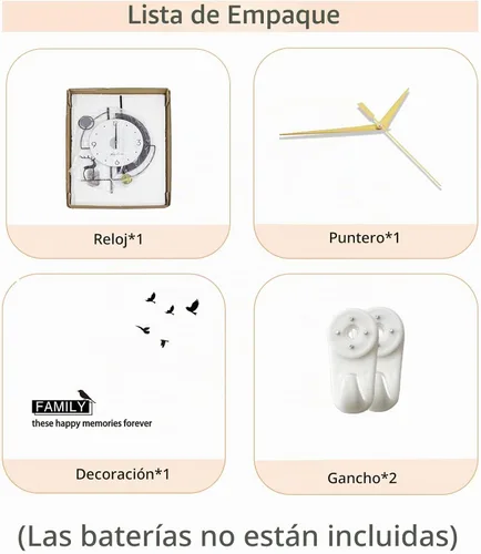 Vista 7 de FLEBLE Relojes de pared grandes para decoración de sala de estar Reloj