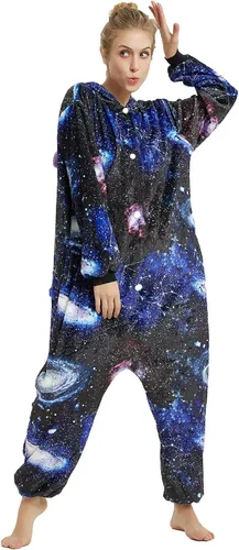 Vista 3 de Mameluco de Navidad para adultos, disfraz de unicornio para mujer, pijama de Halloween
