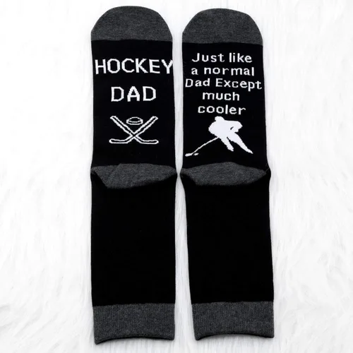 Vista 3 de MBMSO - 2 pares de calcetines de hockey para papá diseño de hockey