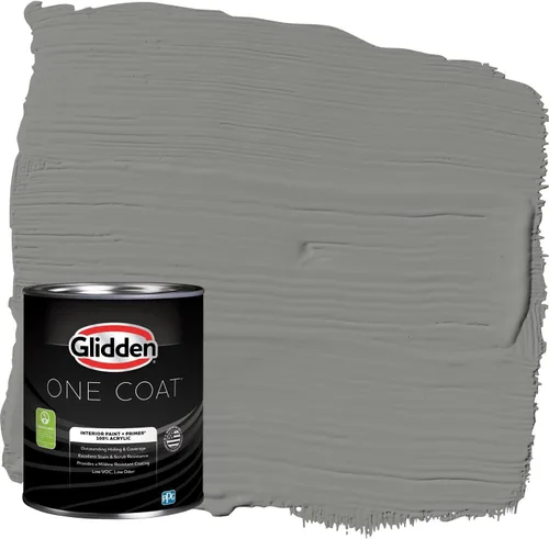 Vista 59 de Glidden Pintura Interior + Imprimación: Gris/Plata Antigua, Una Capa, Satinado, 1 Galón