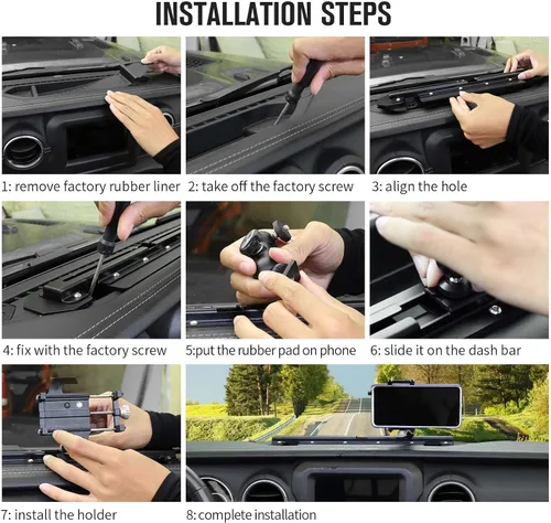 Vista 6 de Jimen Soporte para teléfono celular compatible con Jeep Wrangler JL JLU Gladiator JT 2018-2023