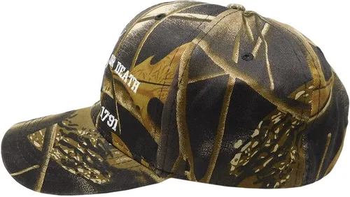Vista 4 de Liberty Or Death 2nd Enmienda 1791 - Gorra de béisbol bordada ajustable de camuflaje de árbol real, Multi