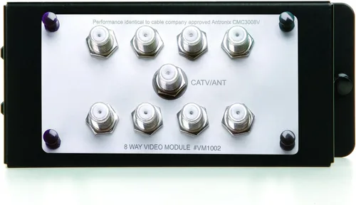 Vista 5 de On-Q EN1400 EN Gabinete CRS de calibre 20 con tapa atornillada, 14 pulgadas, blanco brillante y divisor de video pasivo mejorado VM1002 1X8, 1 GHz