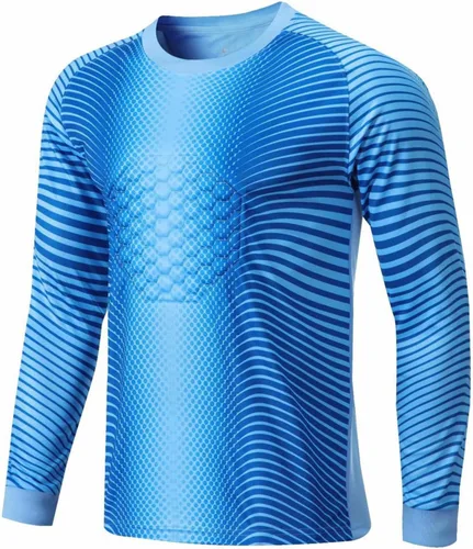 Vista 3 de Camisetas de portero de fútbol para niños jóvenes, manga larga, acolchadas, camiseta de portero de fútbol