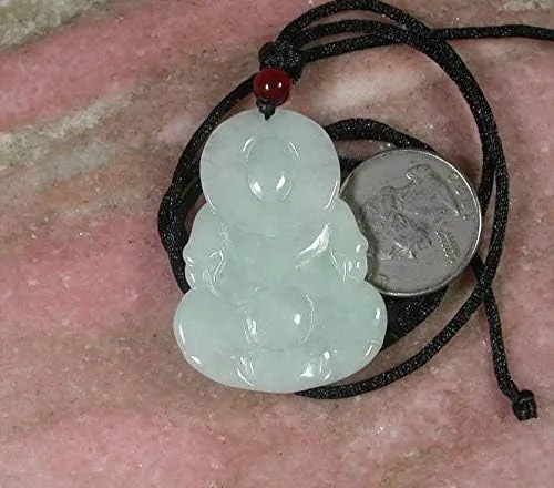 Vista 6 de gojade Colgante de jadeíta de jade A 100% natural certificado verde Guanyin Kwan Yin Lotus Flower Necklace 397729 GS