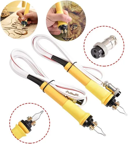 Vista 6 de Kit de quemado de madera 110V 60W Artesanías Calabaza Herramientas de quema de madera multifunción Máquina de pirografía Kit de calefacción Control