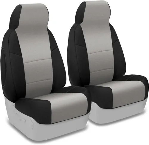 Vista 10 de Coverking Funda de asiento de cubo manual 50/50 de ajuste personalizado para modelos seleccionados de Nissan Frontier - Neosupreme Solid (negro)
