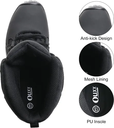 Vista 6 de Botas de trabajo con punta compuesta para hombres, zapatos de seguridad ASTM F2413, sin metal, bota antideslizante (OX4603)