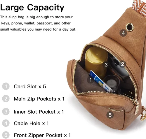 Vista 80 de Telena Riñonera pequeña para mujer, de cuero, cangureras, bolsa de pecho para mujer