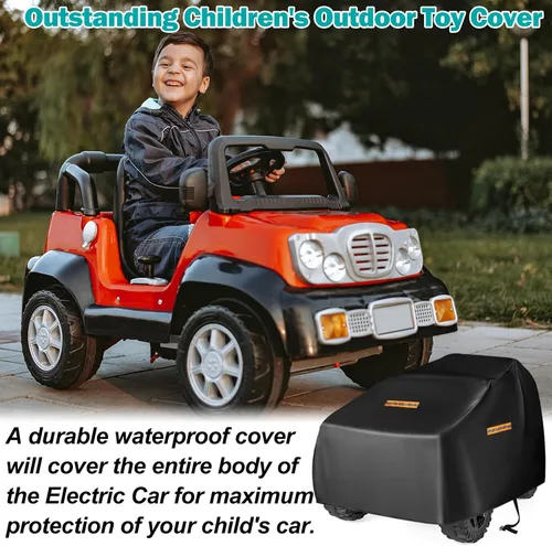 Vista 5 de Cubierta para coche de montar para niños, gran cubierta impermeable para ruedas de poder, cubierta universal para juguetes de coche de 210D