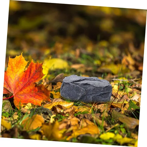 Vista 6 de Resin Stone Shape Key Hider Storage Box for Outdoor Garden Decor Unique Accent Piece, Blends Surroundings, Realistic Stone Look, Easy to Move
