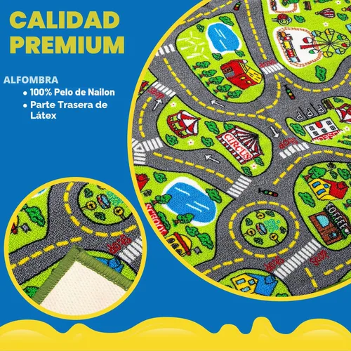 Vista 4 de JOYIN Alfombras de juego para niños, alfombra de vida urbana, alfombra duradera para juegos de simulación de ciudad, alfombra para niños pequeños