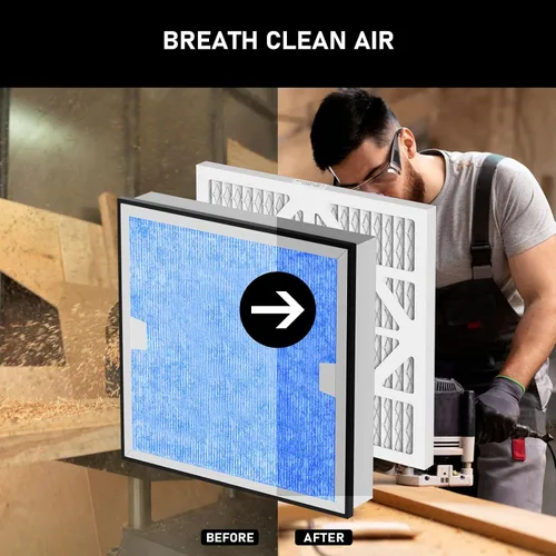 Vista 6 de HEPA 550 y carbón activado MERV-13 Juego de reemplazo de prefiltro compatible con limpiador de aire AlorAir CleanShield, 2 HEPA y 5 prefiltros