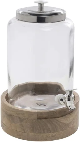 Vista 2 de HUBERT Soporte dispensador de bebidas reversible de madera de mango - 5" de alto