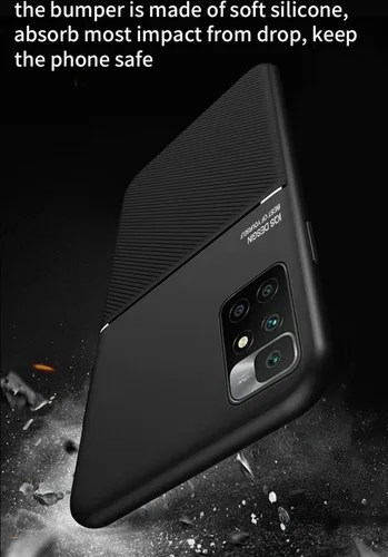 Vista 2 de Kepuch Mowen Funda Para Xiaomi Redmi 10/Redmi Note 11 4G 2021 - Cubierta De Parachoques Placa De Metal Incorporada Para Xiaomi Redmi 10/Redmi Note