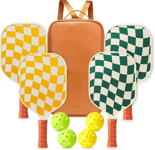 Vista 10 de Juego de 2/4 palas de pickleball - Raqueta de pickleball de grafito/fibra de vidrio aprobada por USAPA, 2 raquetas de pickleball, 4 pelotas y 1