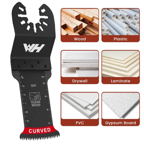 Vista 6 de Hoja de herramienta oscilante, 4 cuchillas multiherramienta universales para corte de metal y madera de plástico, kits de cuchillas de herramientas