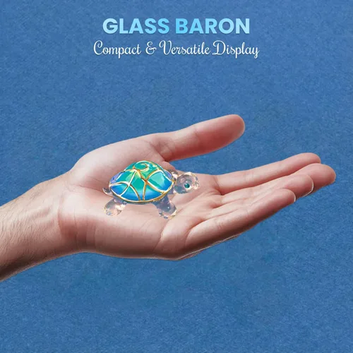 Vista 3 de Glass Baron Figura de cristal Tiffany la tortuga