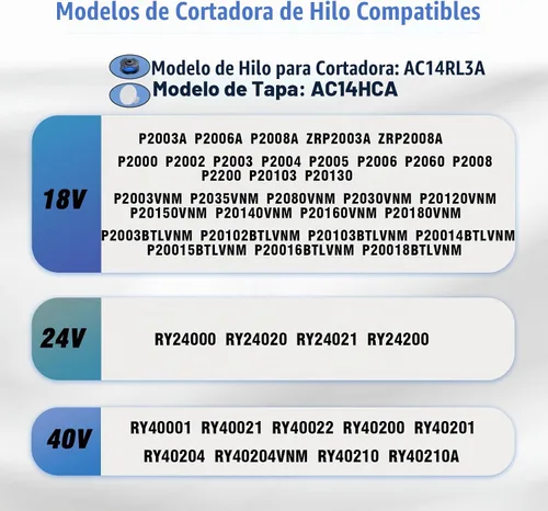 Vista 6 de Paquete de 7 cuerdas de repuesto para Ryobi One+ AC14RL3A de 0.065