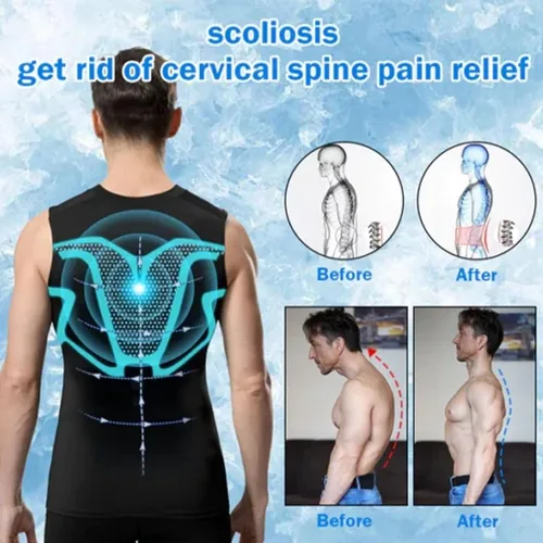 Vista 6 de 2024 Nueva versión Ionic Shaping Vest Hombres, Tela de seda de hielo cómoda y transpirable