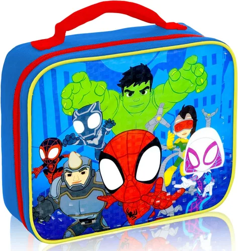 Vista 3 de Spidey and Friends - Lonchera para niños con bolsa de almuerzo aislada
