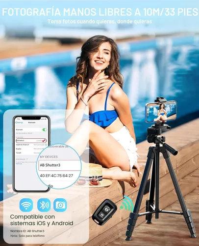 Vista 4 de MACTREM 67" iPad Tripod Stand for Tablet Phone Camera with Remote Mount Soporte 2 en 1 para iPad/Iphone de hasta 12.9 pulgadas, aluminio extensible