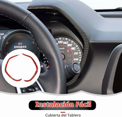 Vista 4 de RT-TCZ Cubierta de fibra de carbono para salpicadero, marco de velocímetro, decoración interior accesorios para Chevrolet Chevy Camaro 2016-2023