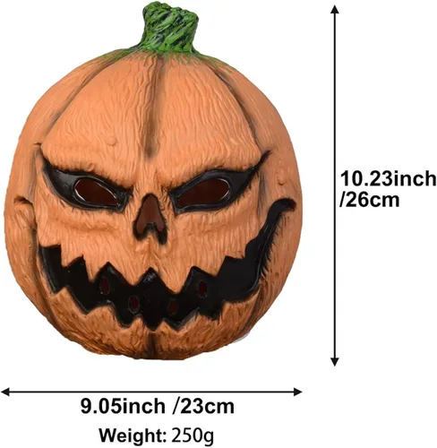 Vista 3 de Voyiparty Máscara de calabaza aterradora de Halloween decoraciones para adultos accesorios de fiesta máscara de látex y calabaza regalos de Halloween