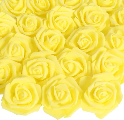 Vista 14 de 100 PCS Rosas de Espuma Azul Bebé Flores Artificiales Flores de Espuma Azul a Granel Sin Tallo Rosas Falsas para Bricolaje Centros de Mesa de Boda