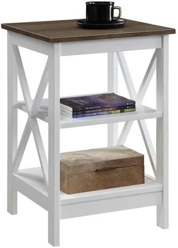 Vista 20 de Convenience Concepts Oxford Mesa Final de 15.75" - Mesa moderna de sala de estar con estantes de almacenamiento, mesa auxiliar de noche transicional