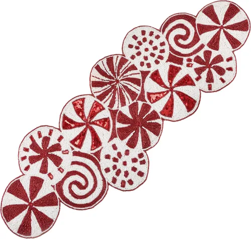 Vista 13 de Camino de mesa con cuentas de 36 pulgadas de diseño elegante infinito - Decoración de mesa para bodas, fiestas, días festivos, regalos y uso diario