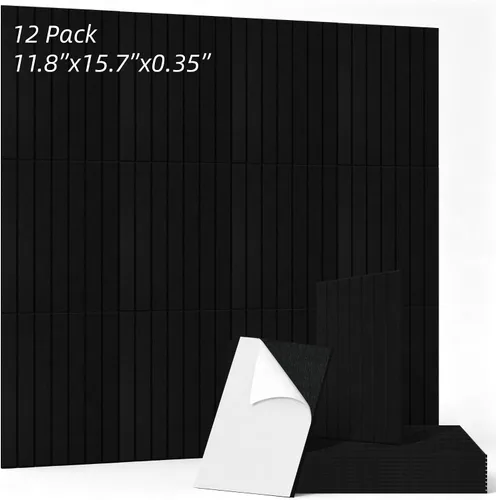 Vista 13 de Paneles acústicos artísticos para pared, paquete de 5 paneles absorbentes de sonido, paneles de pared insonorizados de 47.2 x 23.6 pulgadas, paneles