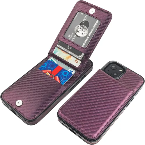 Vista 8 de KIHUWEY Compatible con iPhone 14 Funda Cartera con Soporte para Tarjeta de Crédito, Flip Cuero Premium Cierre Magnético Soporte Funda Protectora