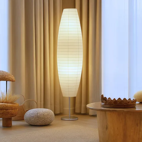 Vista 10 de LIGHTACCENTS Lámparas de pie de papel de arroz para sala de estar, paquete de 2 lámparas de pie de papel blanco con interruptor de pie
