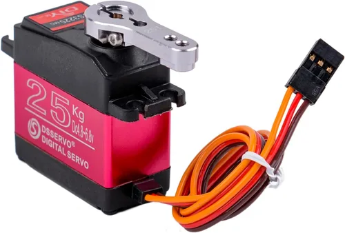 Vista 2 de 4 piezas DSSERVO DS3225MG 55.1 lbs Servos digitales de engranaje de metal impermeable, servo RC de alto torque de 180 grados con brazo servo 25T