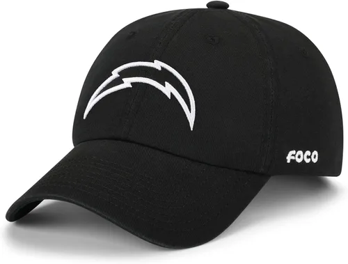 Vista 20 de FOCO NFL Gorras y Gorras Casuales para Hombres con Logotipo de Equipo de la NFL, Negro y Blanco
