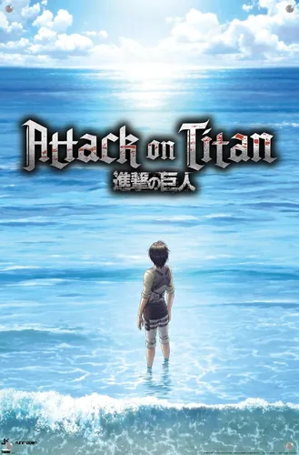 Vista 4 de Trends International Attack on Titan: Season 3 - Póster de pared del océano, 14.725 x 22.375 pulgadas, paquete de póster premium y alfiler