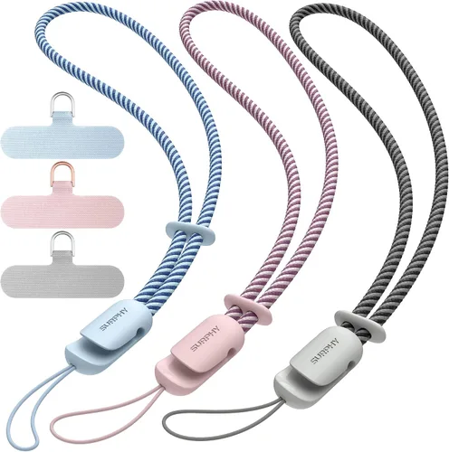 Vista 19 de SURPHY Paquete de 3 correas de muñeca para teléfono con lengüeta de sujeción para teléfono celular, correa para teléfono celular, correa para A