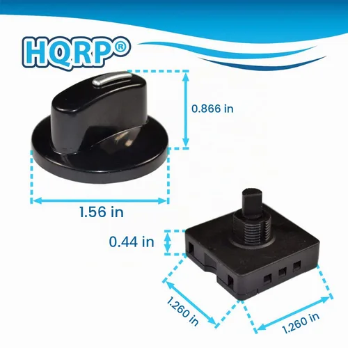Vista 6 de HQRP Interruptor giratorio de 4 posiciones, 3 velocidades, 120V-250V, 10A, selector de velocidad para ventilador calefactor