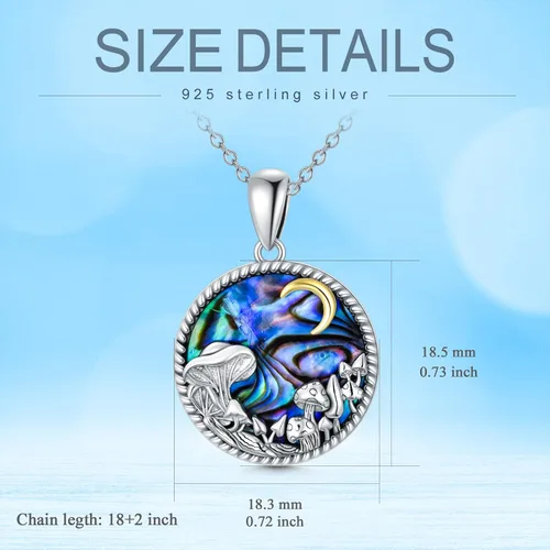 Vista 6 de MEIDERBO Collar de rana de hongo de plata de ley 925, collares de hongorana, joyería de regalo para mujeres, niñas, esposa, novia, hermana, regalos