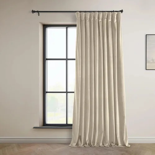 Vista 36 de HPD Half Price Drapes - Cortinas de terciopelo de lujo con bloqueo de luz para dormitorio (1 panel), 50W X 84L, cortinas Hotel con bloqueo de luz