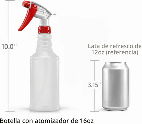 Vista 3 de Bar5F Plastic Spray Bottles, 16 Oz, Pack of 4 (Red)