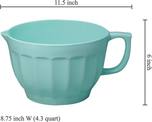 Vista 2 de UP UPware Tazón de melamina estilo Latte con boquilla de vertido, mango y base antideslizante, mango de agarre para mezclar y verter fácilmente
