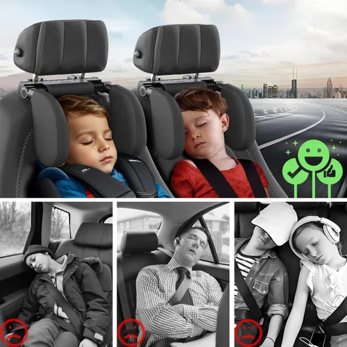Vista 4 de Almohada para reposacabezas de automóvil, reposacabezas de espuma viscoelástica gruesa, almohada de soporte para el cuello, reposacabezas ajustable
