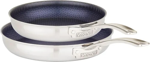 Vista 8 de Viking Sartén antiadherente de 3 capas, 10 pulgadas de acero inoxidable híbrido plus para cocina, plateado