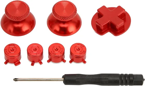 Vista 6 de Botones metálicos para controlador de juego, para Switch Pro Controller D Pad ABXY aleación de aluminio botones de reparación botones de repuesto