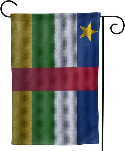 Vista 4 de Flag Of The Central African Republic Knitting Effect Garden Flag 28"x40" Inch Double Sided Garden Flags Home Lawn Outdoor Decor Flags Party Banner